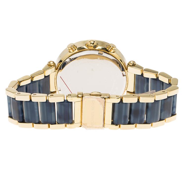 Pre Owned Michael Kors Champagne Gold-Plated Stainless Steel MK6238 Women's Wristwatch 39MM