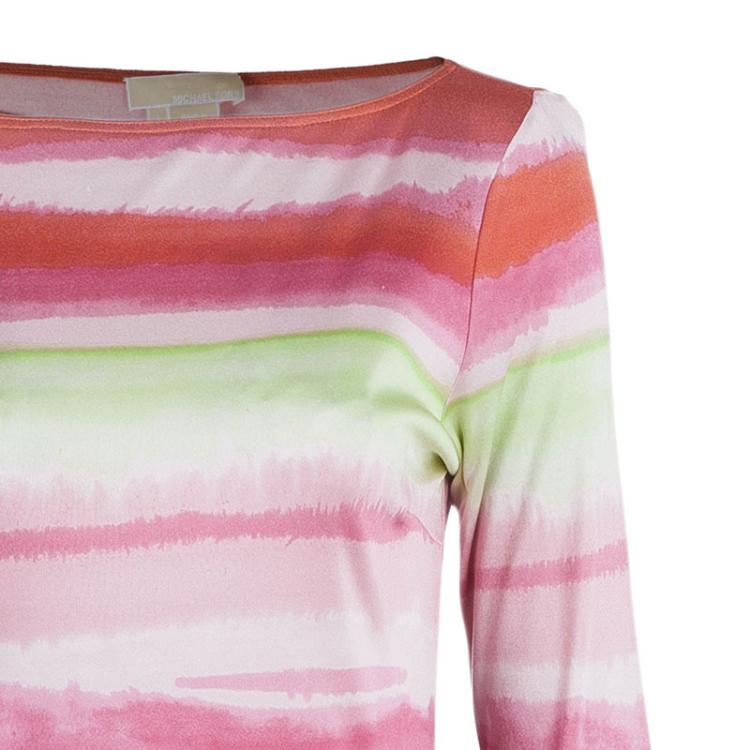 Pre Owned Michael Kors Multicolor Striped Dress M