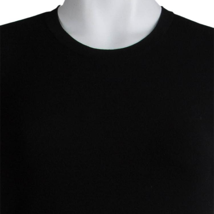 Pre Owned Michael Kors Black Knit Long Cut Sleeve Fitted Dress S