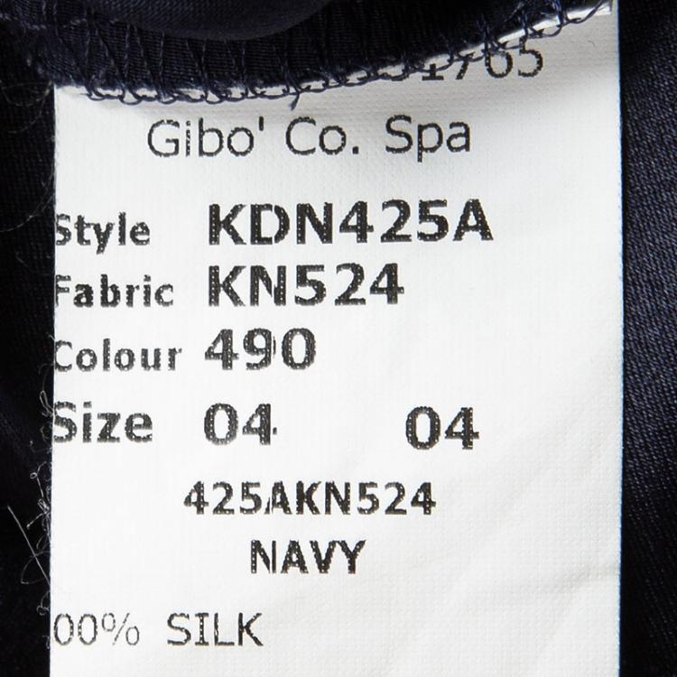 Pre Owned Michael Kors Navy Blue Satin Ruffle Detail Backless Maxi Dress S