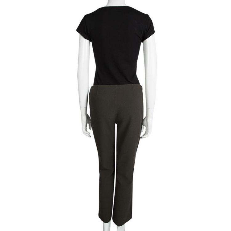 Pre Owned Michael Kors Brown High Waist Wide Leg Pants M