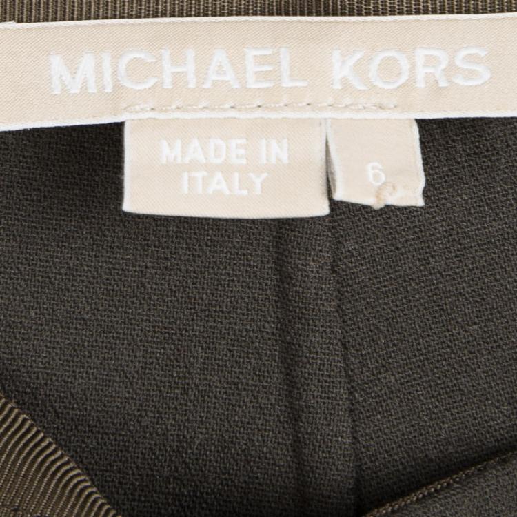 Pre Owned Michael Kors Brown High Waist Wide Leg Pants M