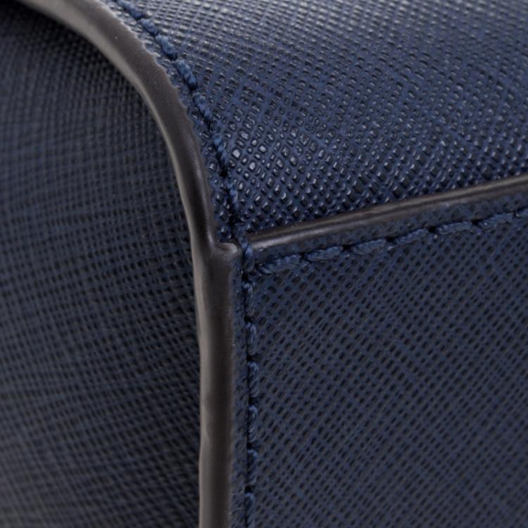 Pre Owned Michael Kors Navy Blue Saffiano Leather Mini Selma Crossbody Bag