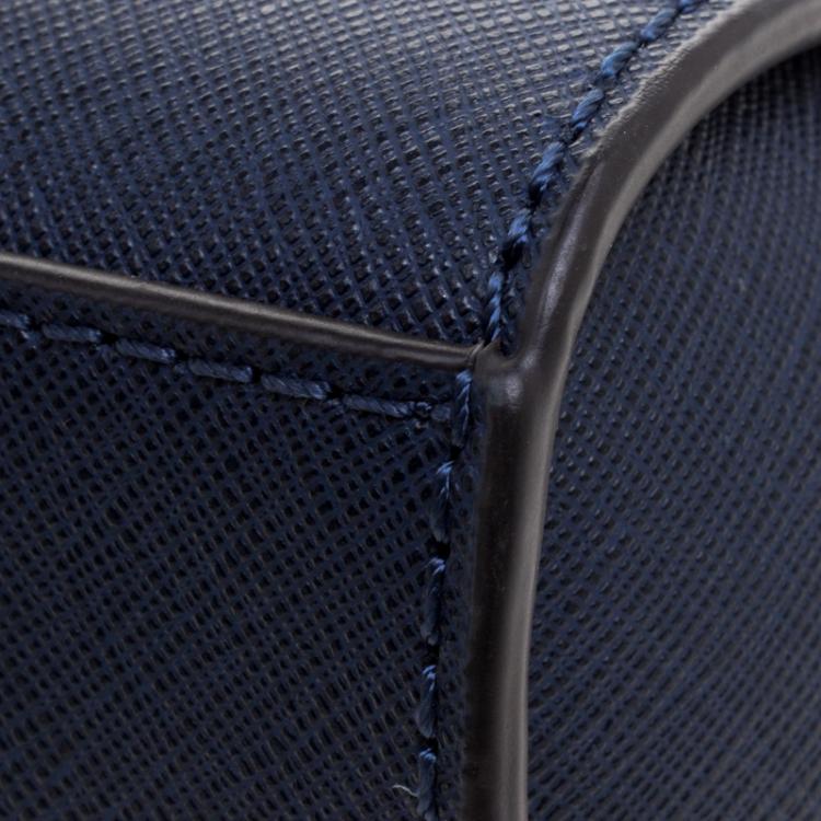 Pre Owned Michael Kors Navy Blue Saffiano Leather Mini Selma Crossbody Bag