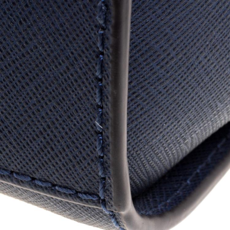 Pre Owned Michael Kors Navy Blue Saffiano Leather Mini Selma Crossbody Bag