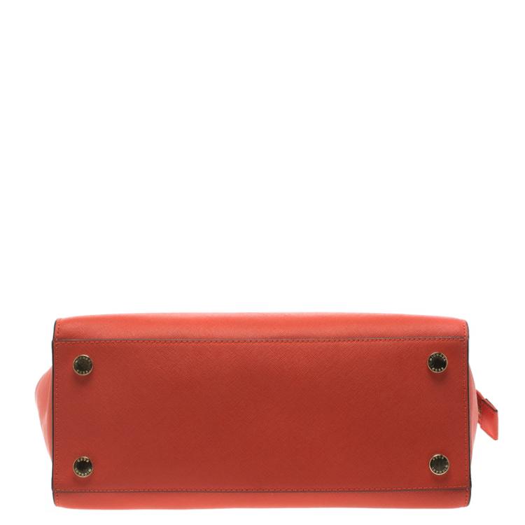 Pre Owned Michael Kors Red Saffiano Leather Medium Selma Tote