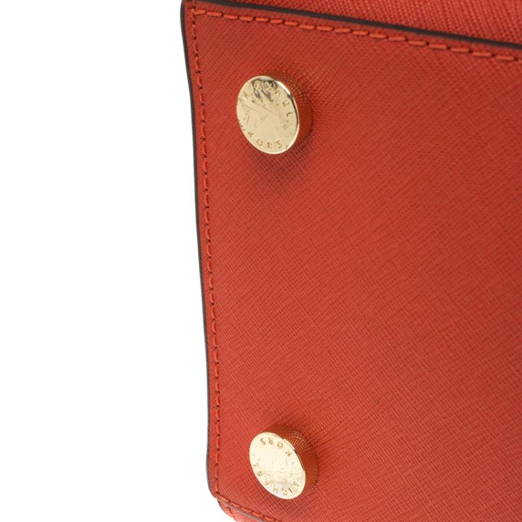 Pre Owned Michael Kors Red Saffiano Leather Medium Selma Tote