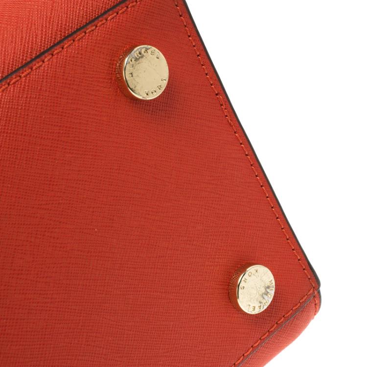 Pre Owned Michael Kors Red Saffiano Leather Medium Selma Tote