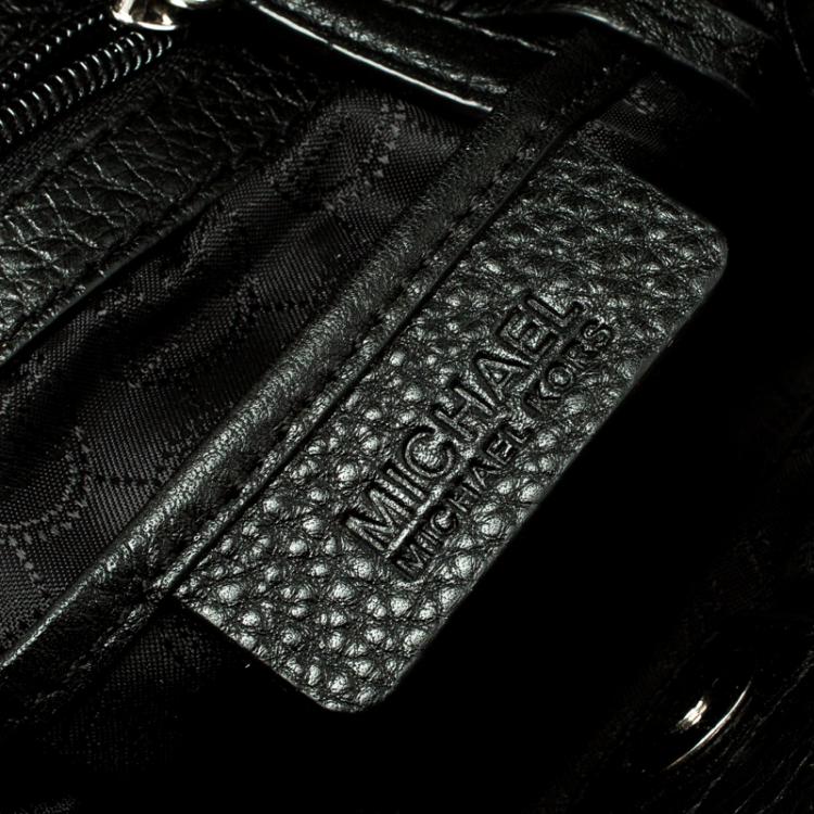 Pre Owned Michael Kors Black Leather Frankie Drawstring Bag