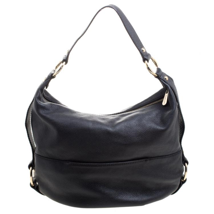 مملوكة مسبقًا Michael Kors Black Leather Fulton Hobo