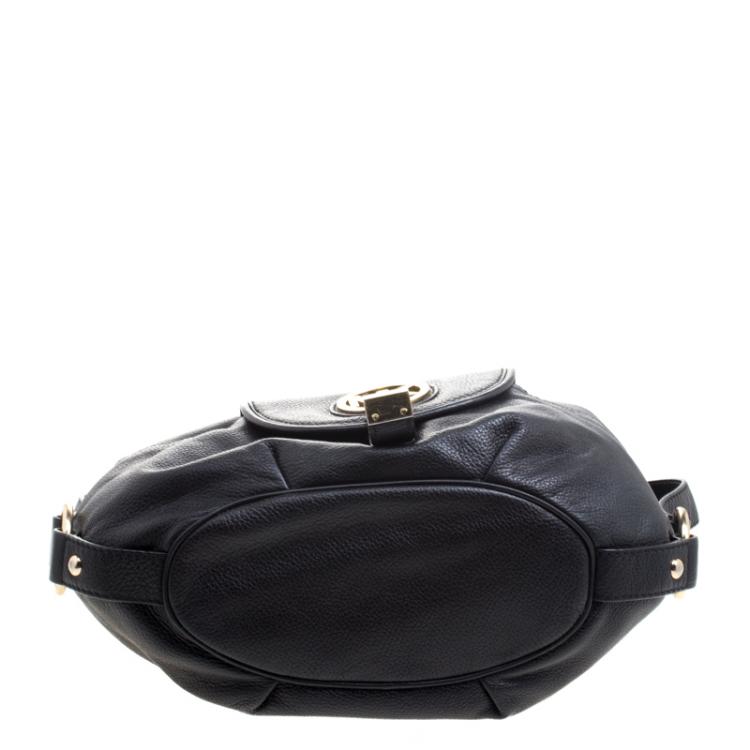 مملوكة مسبقًا Michael Kors Black Leather Fulton Hobo