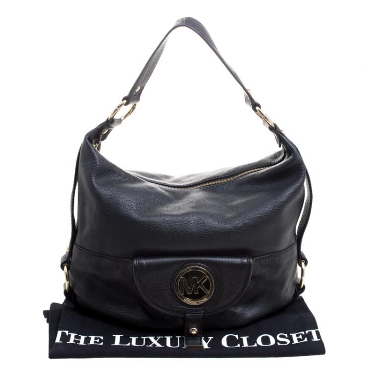 مملوكة مسبقًا Michael Kors Black Leather Fulton Hobo