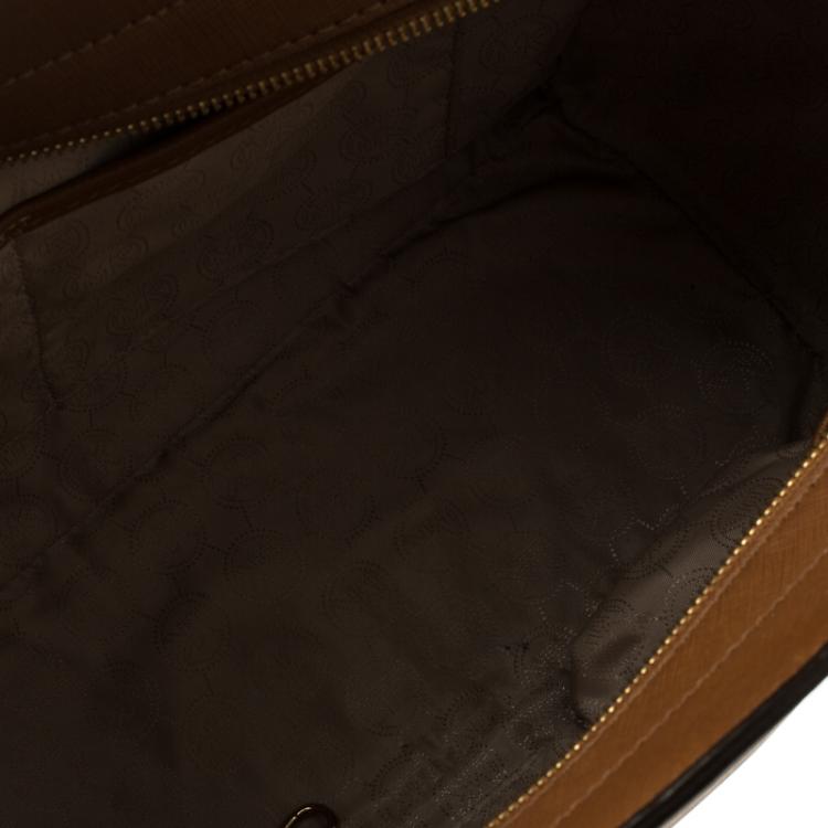 Pre Owned Michael Kors Copper Saffiano Leather Medium Selma Tote