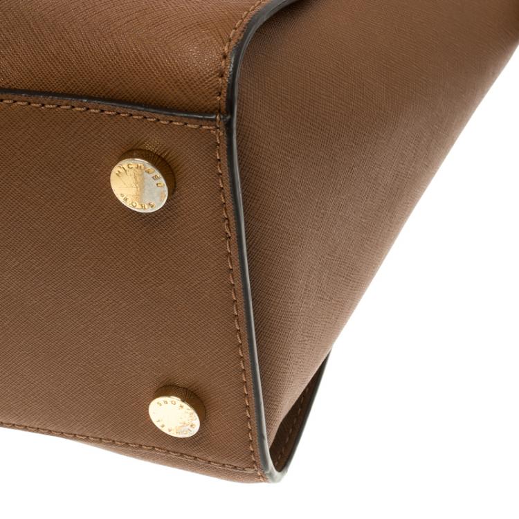 Pre Owned Michael Kors Copper Saffiano Leather Medium Selma Tote