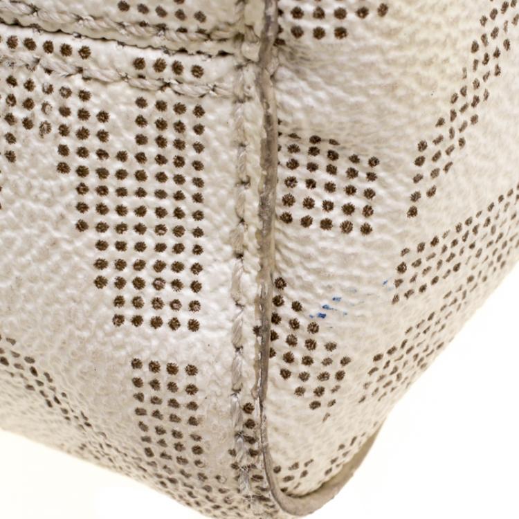 Pre Owned Michael Kors Off White Jet Set North South PVC Tote