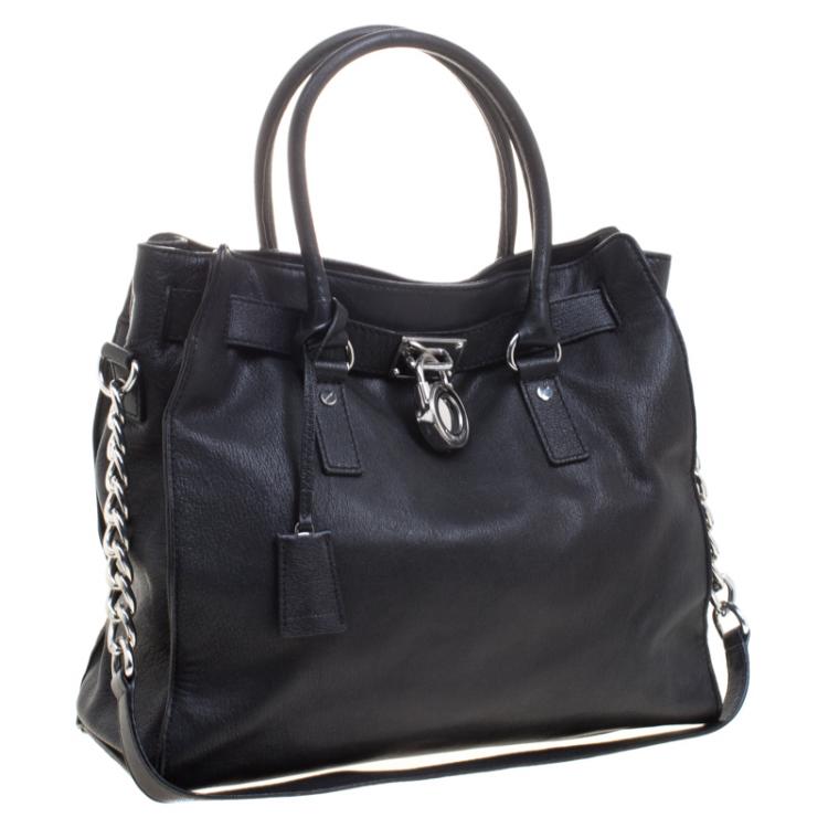 Pre Owned Michael Kors Black Leather Hamilton Satchel