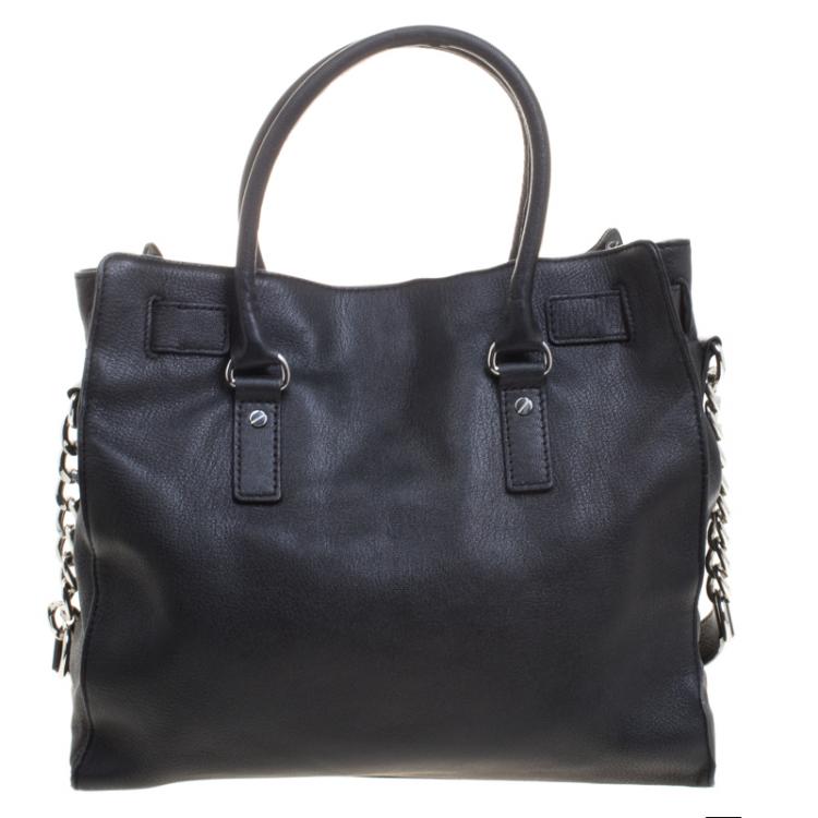 Pre Owned Michael Kors Black Leather Hamilton Satchel