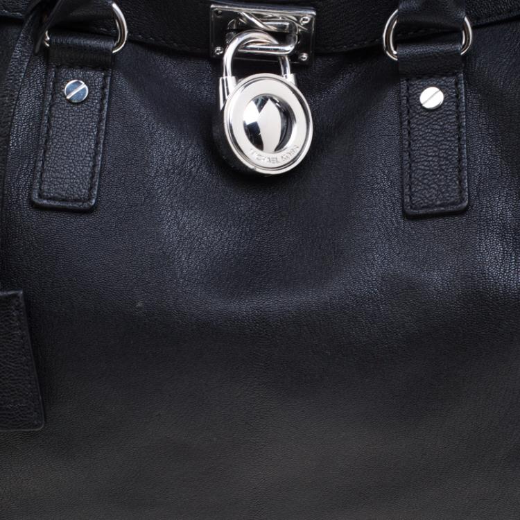Pre Owned Michael Kors Black Leather Hamilton Satchel