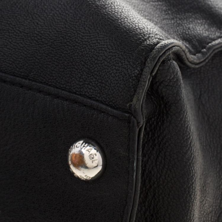 Pre Owned Michael Kors Black Leather Hamilton Satchel