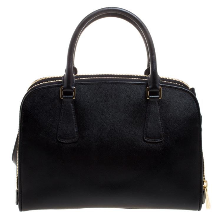 Pre Owned Michael Kors Black Saffiano Leather Large Reese Satchel