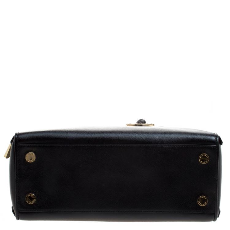 Pre Owned Michael Kors Black Saffiano Leather Large Reese Satchel