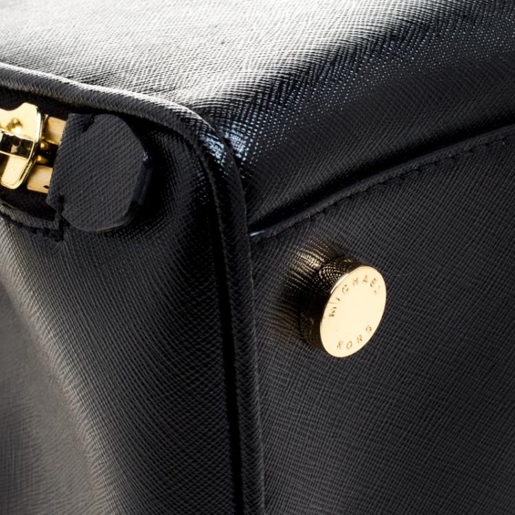 Pre Owned Michael Kors Black Saffiano Leather Large Reese Satchel