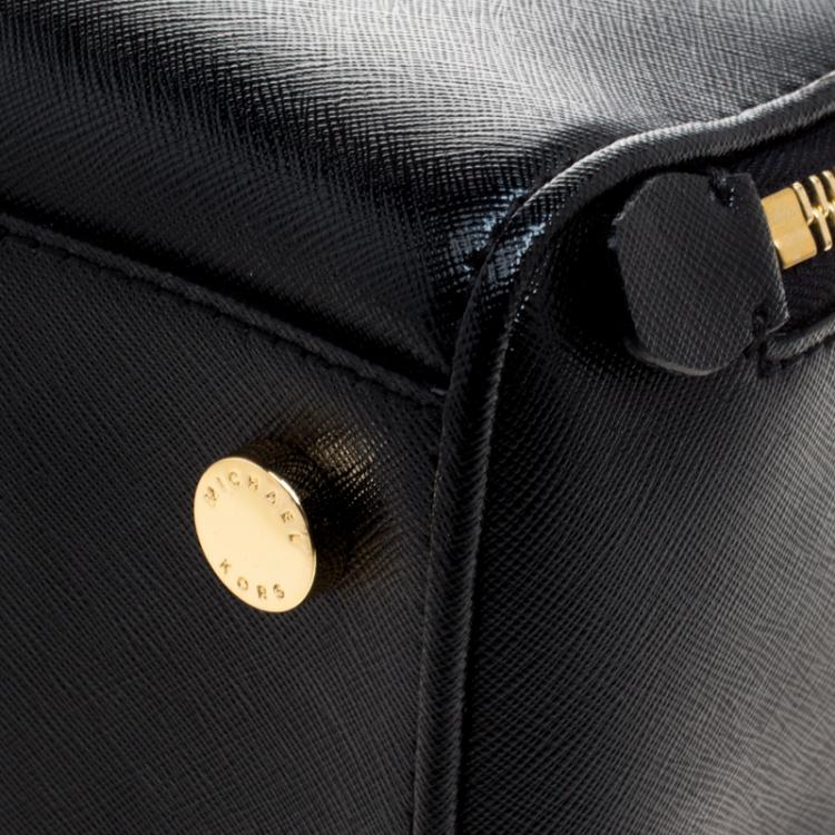 Pre Owned Michael Kors Black Saffiano Leather Large Reese Satchel