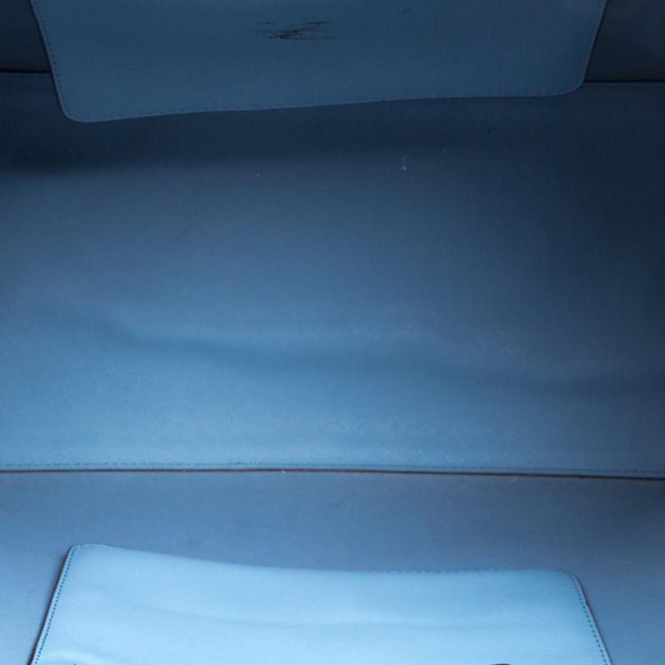 Pre Owned Michael Kors Powdered Blue Leather Jetset Tote