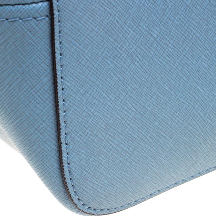 Pre Owned Michael Kors Powdered Blue Leather Jetset Tote
