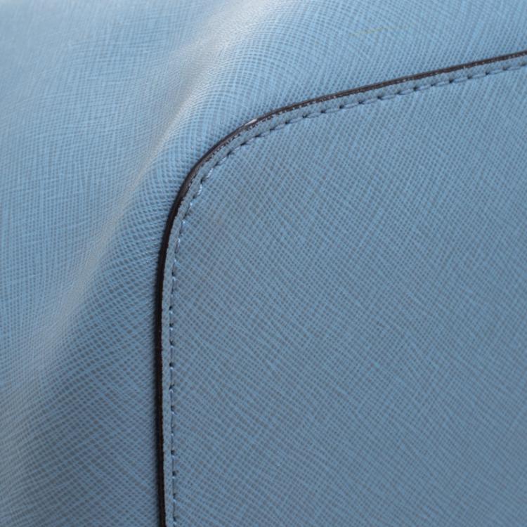 Pre Owned Michael Kors Powdered Blue Leather Jetset Tote