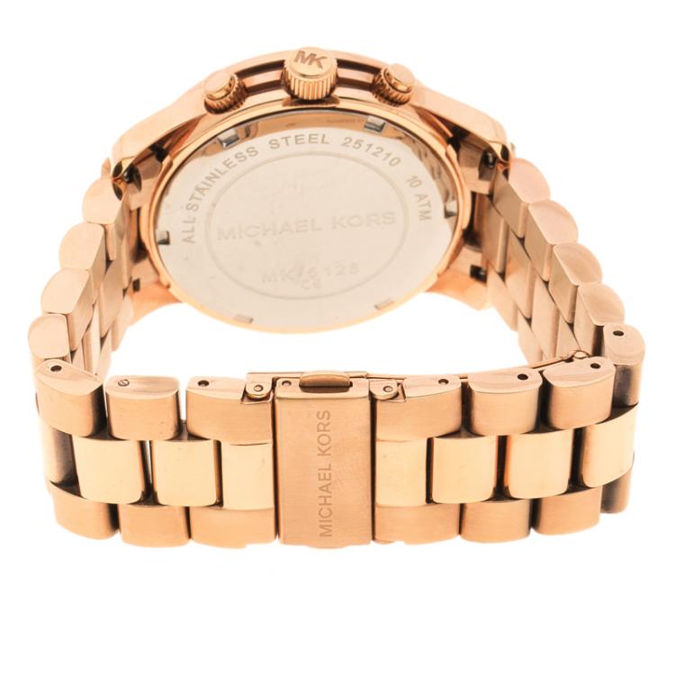 Pre Owned Michael Kors Rose Gold Plated Steel Women's Wristwatch 38 mm