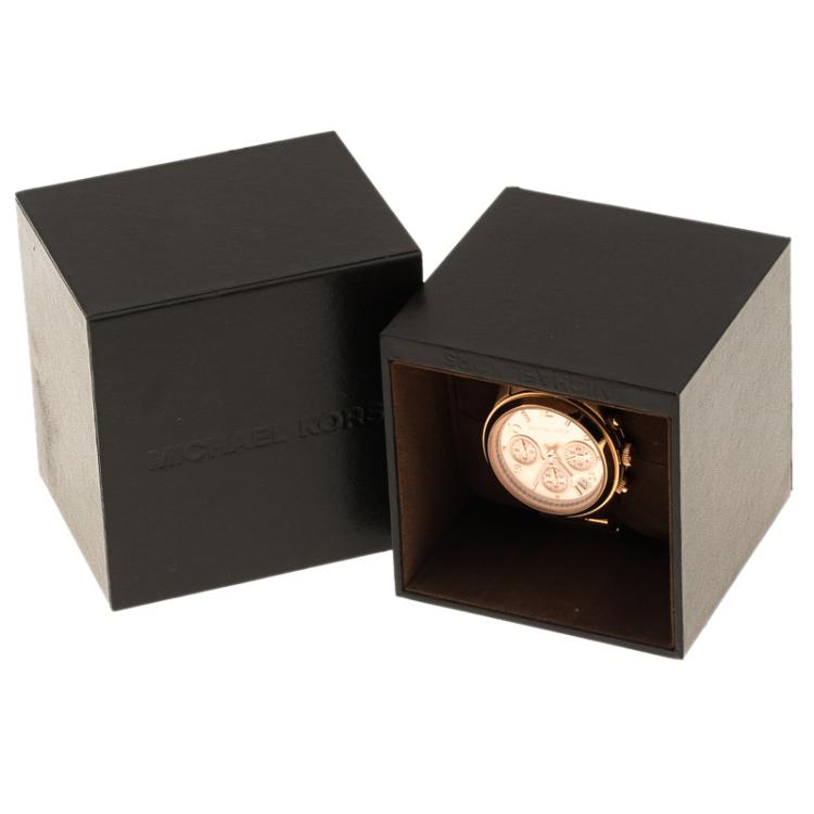 Pre Owned Michael Kors Rose Gold Plated Steel Women's Wristwatch 38 mm