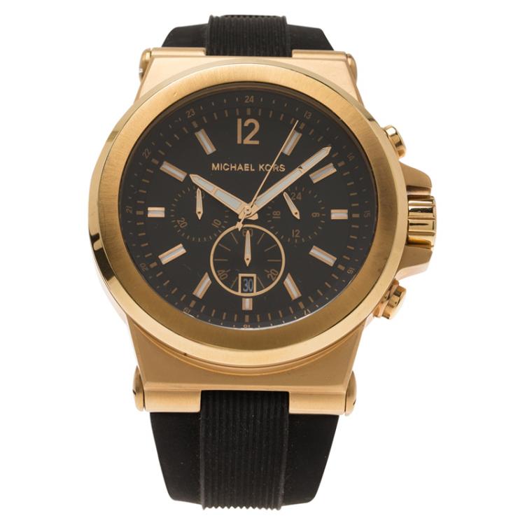 Michael Kors Brown Gold-Plated Stainless Steel Dylan MK8184 Men's ...