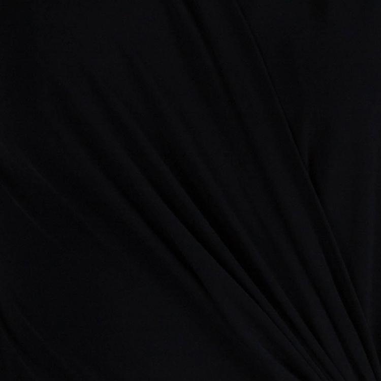 Pre Owned Michael Michael Kors Black Draped Long Sleeve Dress M