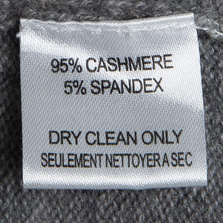 Pre Owned Michael Michael Kors Grey Cashmere V Neck Sweater S