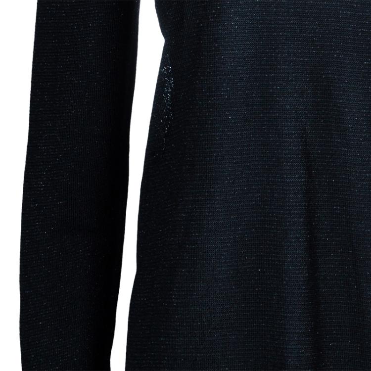 Pre Owned Missoni Black Glitter Detail Turtleneck Top M