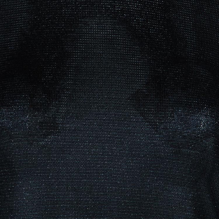 Pre Owned Missoni Black Glitter Detail Turtleneck Top M