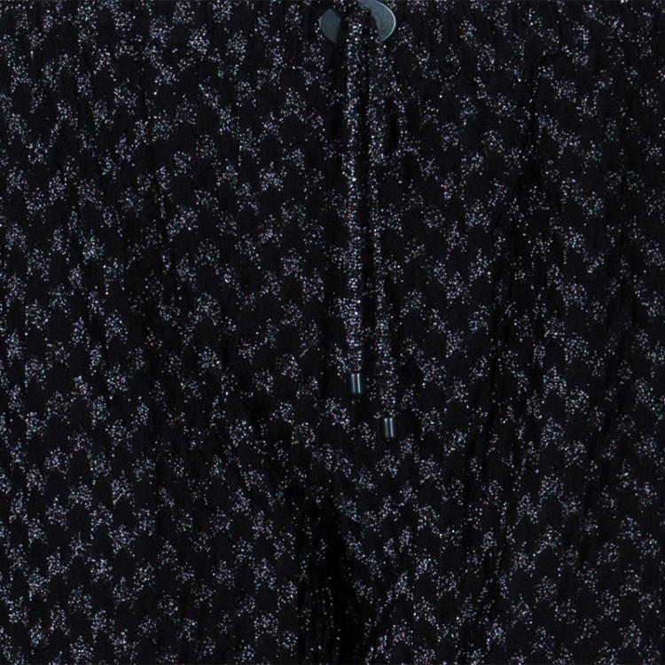 Pre Owned Missoni Black Metallic Zig-Zag Wide Leg Trousers S