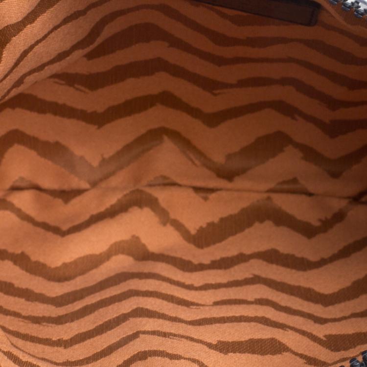 Pre Owned Missoni Beige/Black Logo Printed Leather Pouch