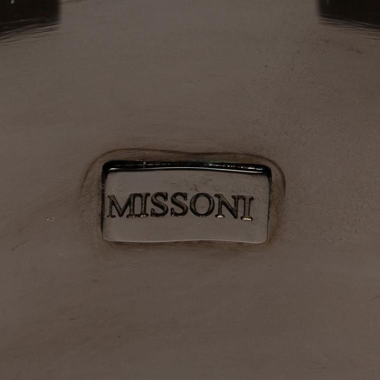 Pre Owned Missoni Three Strands Multicolor Silver Tone Bracelet