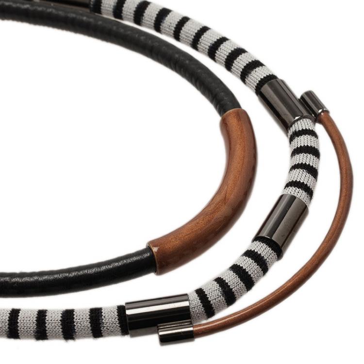 Pre Owned Missoni Three Strands Multicolor Silver Tone Necklace