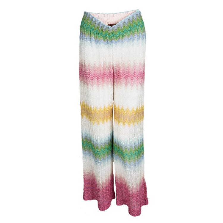 Pre Owned Missoni Mare Multicolor Chevron Knit Kaftan Top and Pants Set S