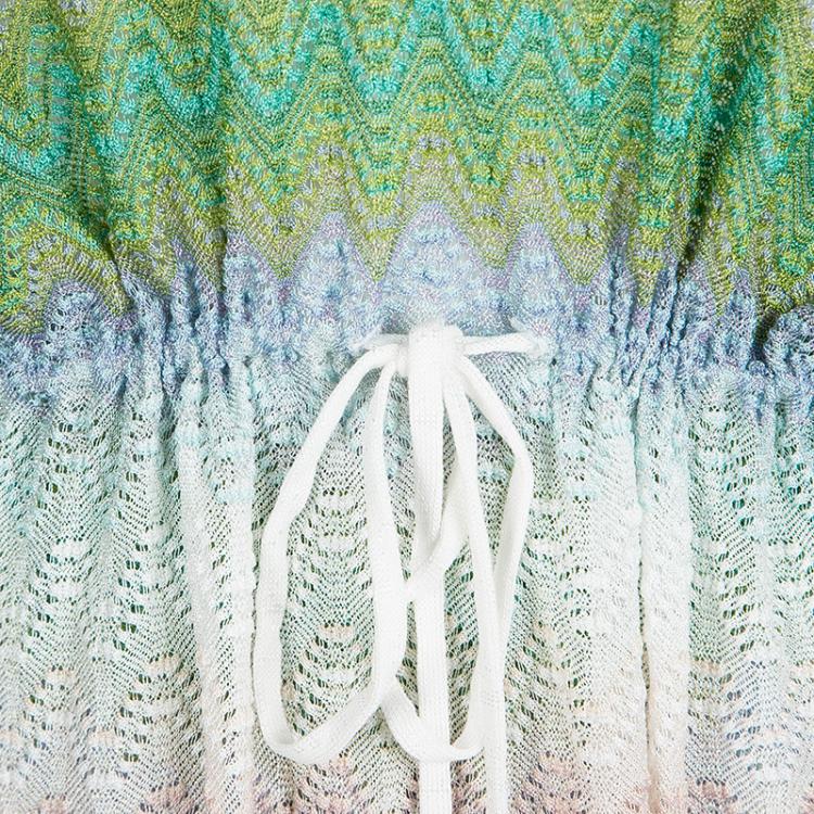 Pre Owned Missoni Mare Multicolor Chevron Knit Kaftan Top and Pants Set S