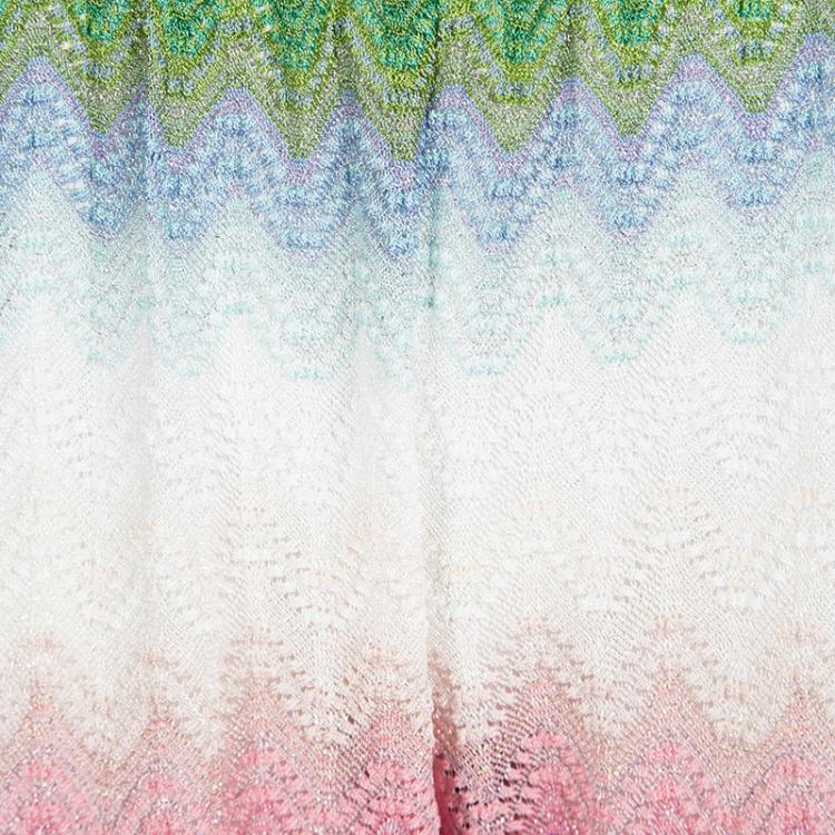 Pre Owned Missoni Mare Multicolor Chevron Knit Kaftan Top and Pants Set S
