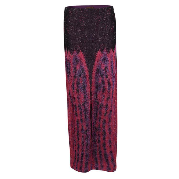 Pre Owned Missoni Multicolour Lurex Knit Sleeveless Top and Maxi Skirt Set S