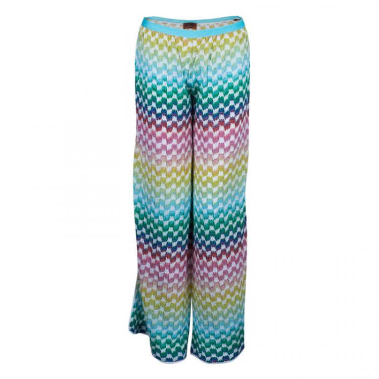 Pre Owned Missoni Mare Multicolor Knit Floral Top and Pants Set S/M