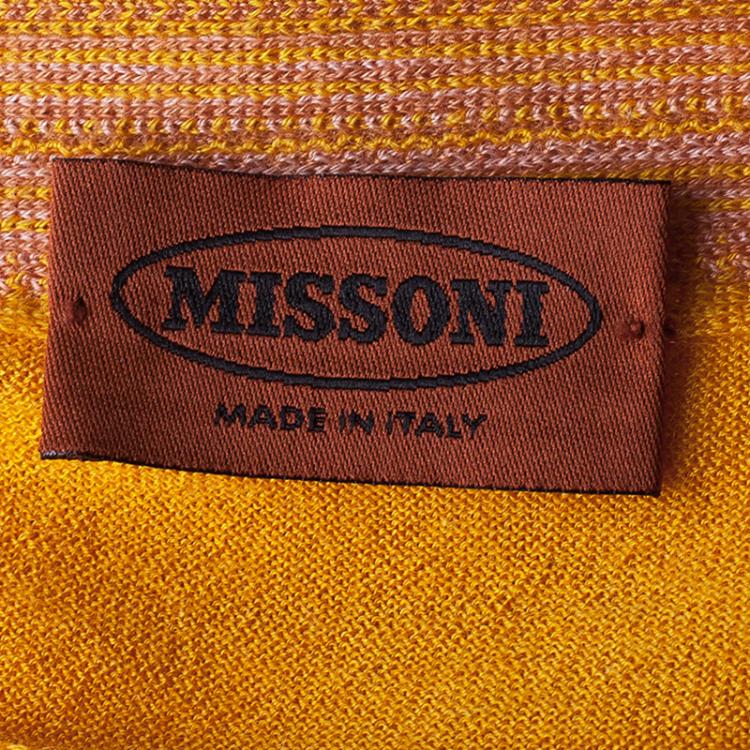Pre Owned Missoni Yellow Cashmere Silk Sweater M