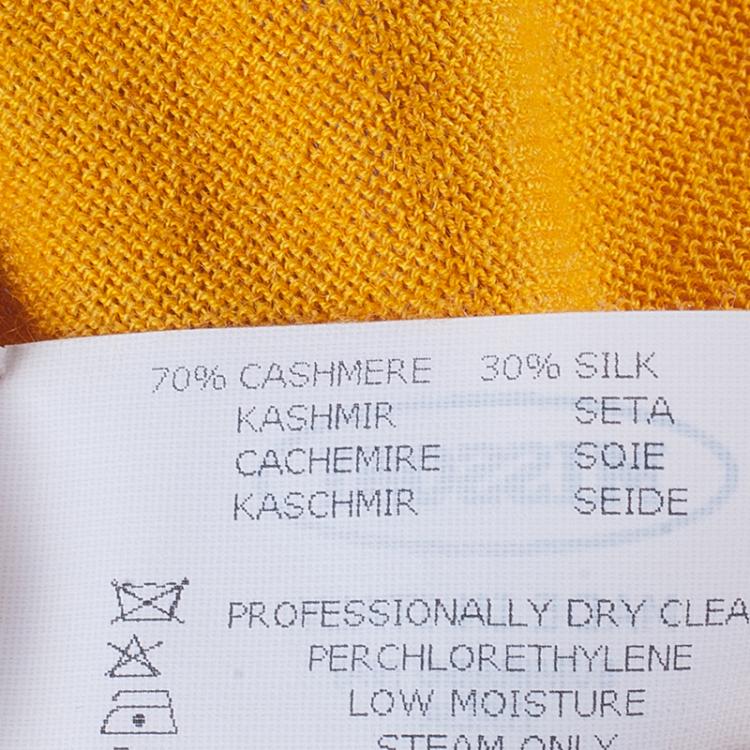 Pre Owned Missoni Yellow Cashmere Silk Sweater M