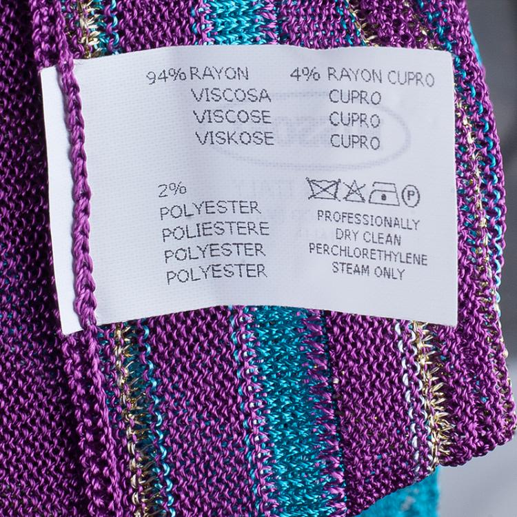 مملوكة مسبقًا Missoni Blue Patterned Knit Maxi Dress M