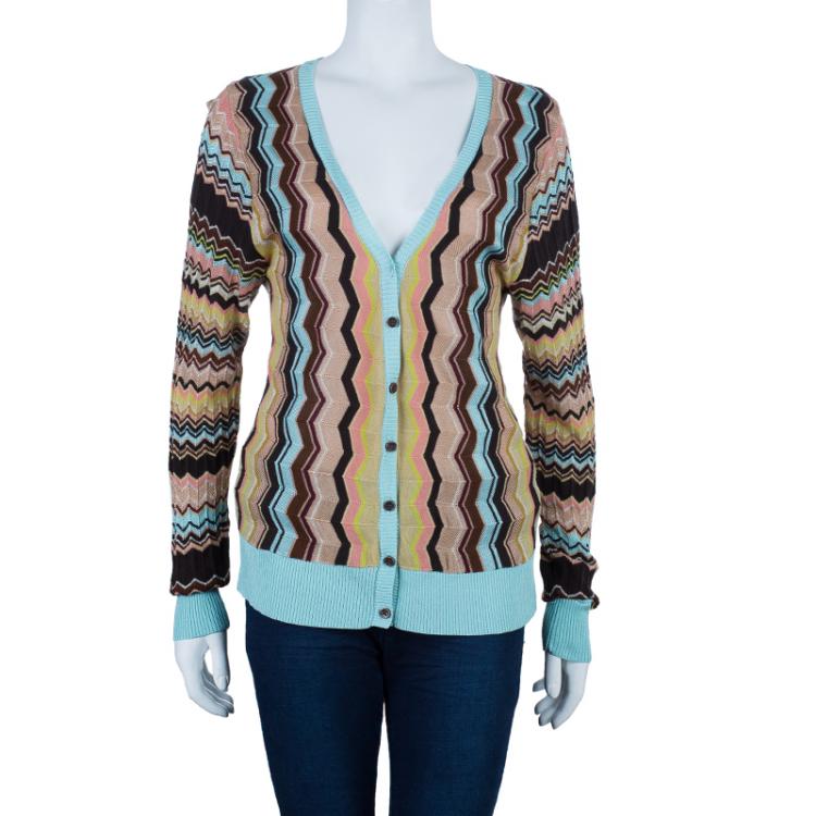 Pre Owned Missoni Printed Waves Cardigan XL